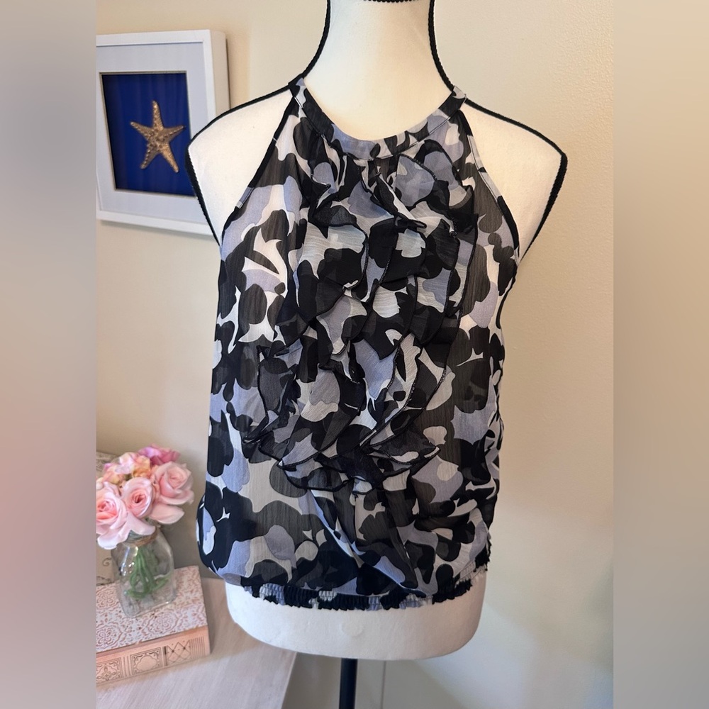 The Limited Top Purple Camouflage Halter Top M
